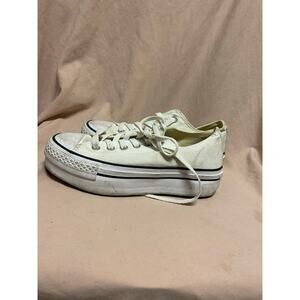 Converse Chuck Taylor White Black Platform Shoes Size 6.5 Women's 540265F